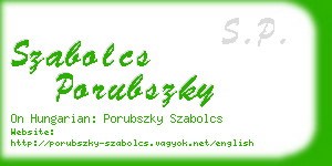 szabolcs porubszky business card